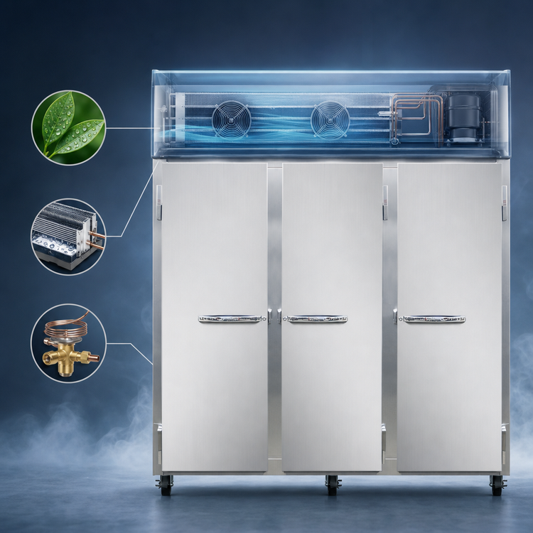 Product image #3 for Continental Refrigerator 3FSN 3-Section Shallow Depth Reach-In Freezer