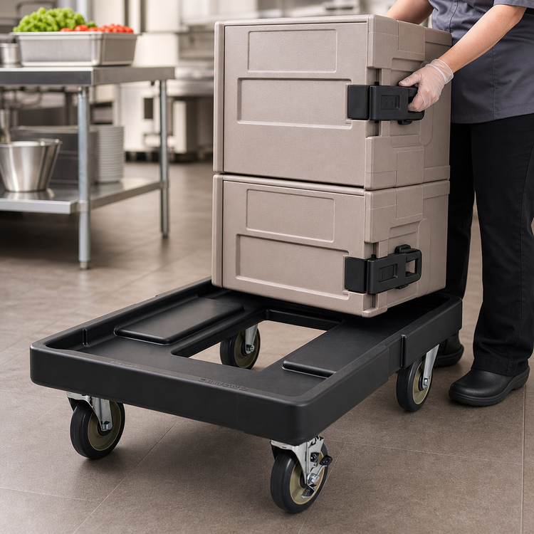 Product image #4 for Cambro Camdolly® Open Frame Food Carrier Dolly, 300 lb Capacity, 5-Inch Casters, Black