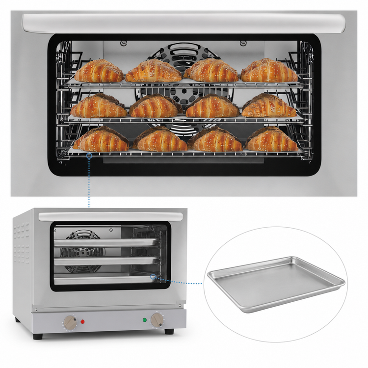 Product image #3 for KoolMore 19-Inch Countertop Electric Convection Oven for Quarter-Size Pans, 0.8 Cu. Ft., 3 Racks