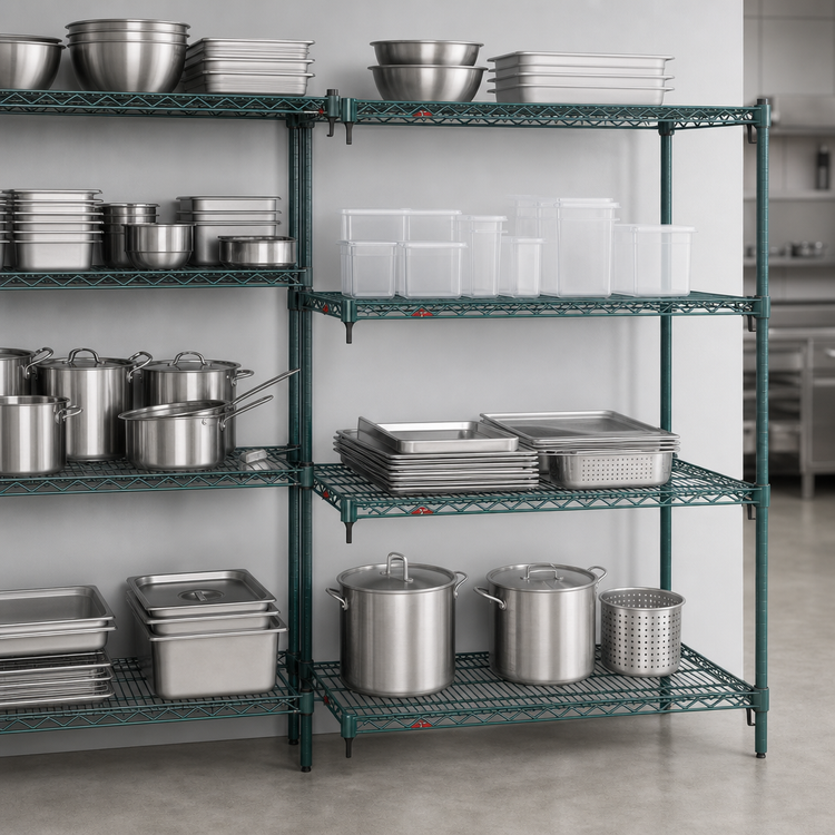 Product image #4 for Metro Super Erecta Super Adjustable Add-On Wire Shelving Unit, 24"W x 21"D x 63"H, 4 Shelves