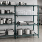 Thumbnail image #4 for Metro Super Erecta AA416K3 Add-On Wire Shelving Unit, 24"W x 21"D x 63"H, 4 Shelves, Green Epoxy-Coated Finish