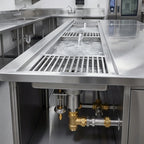 Thumbnail image #2 for Eagle Group ASWTFT-1596-SG 96-Inch Anti-Splash Stainless Steel Cool Trough Water Tempering System with Subway-Style Grating