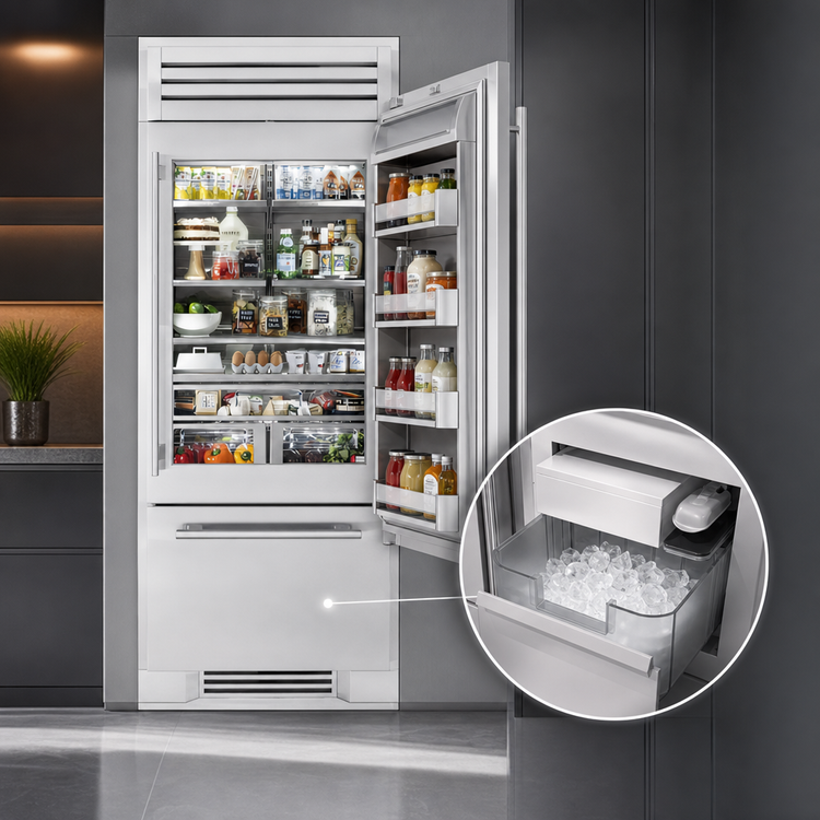 Product image #3 for True Residential 36-Inch One-Section Upright Refrigerated & Freezer Column with Built-In Ice Maker