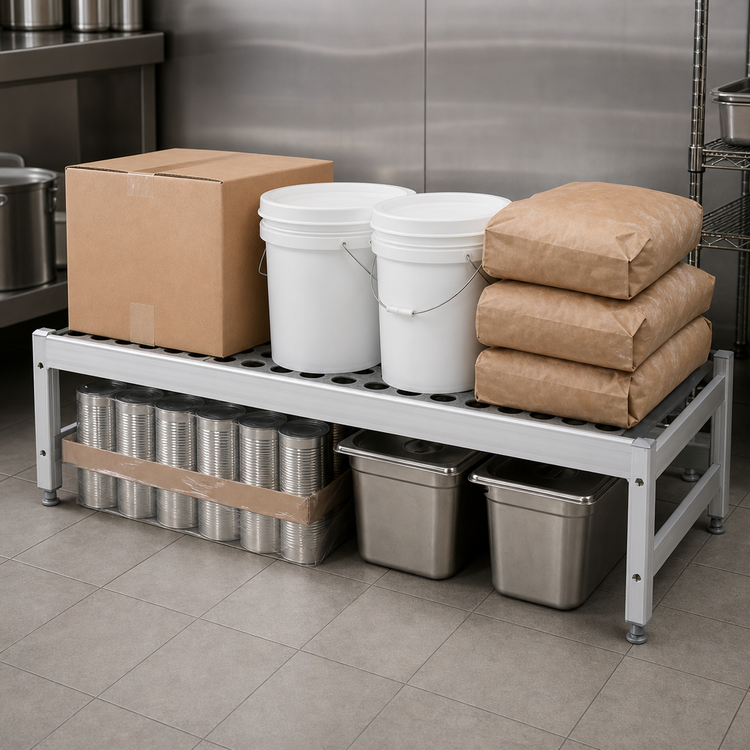Product image #3 for Fermostock 38" W x 22" D x 12" H Deep Anodized Aluminum Dunnage Rack