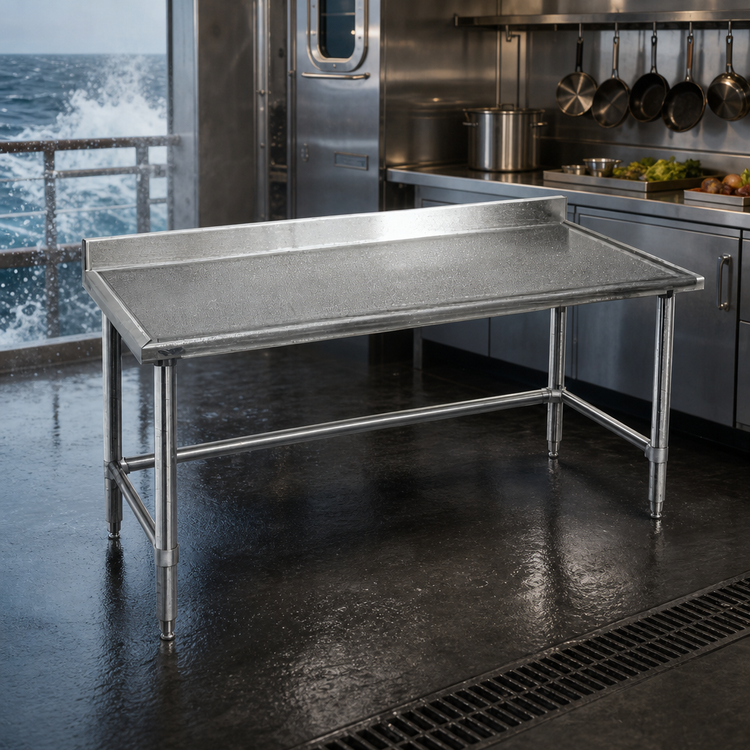 Product image #3 for Eagle Spec-Master Marine Series Stainless Steel Work Table, 120 x 36 Inches, with 4-1/2-Inch Backsplash