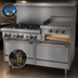 Thumbnail image #3 for Garland GF Starfire Pro 60-Inch Commercial Gas Range with 6 Open Burners, Right-Side 24-Inch Raised Griddle/Broiler and 2 Standard Ovens