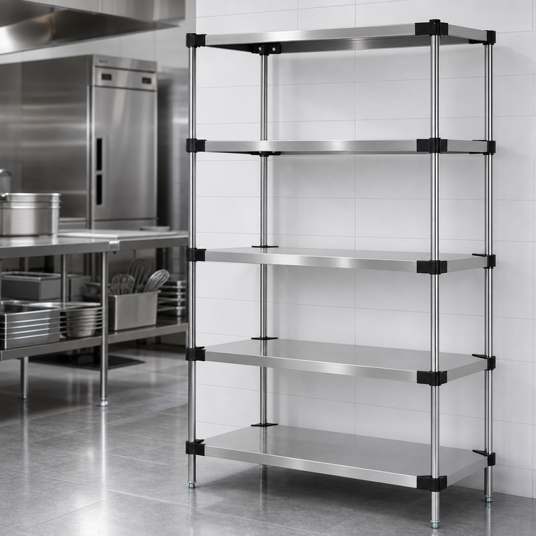 Product image #3 for Quantum 5-Shelf Solid Stainless Steel Shelving Starter Kit, 36 x 14 x 63 Inches