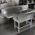 Thumbnail image #3 for John Boos Pro-Bowl Floor Model 2-Compartment Stainless Steel Sink with Left Drainboard and 10-Inch Backsplash, 54-3/16 Inch x 25-1/2 Inch x 44-1/16 Inch