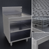 Thumbnail image #3 for Glastender 24-Inch Underbar Glass Rack Storage Unit with Drainboard Top, Open Front Base