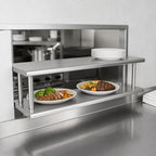 Thumbnail image #3 for BK Resources PTS-1824-2 Double-Tier Wall-Mounted Pass-Through Shelf, 24 x 18 Inch, 304 Stainless Steel, 5-Inch Max Wall Thickness