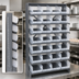 Thumbnail image #3 for Quantum Sloped Single-Sided Steel Pick Rack with 8 Shelves and 32 Clear Bins
