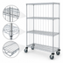 Thumbnail image #3 for Quantum Mobile Wire Shelving Enclosure Cart with 4 Shelves, 36 x 24 x 69 Inches, Chrome Plated Finish
