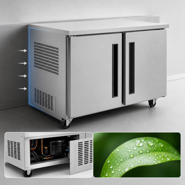 Product image #3 for Centerline 36 Inch 2-Section Compact Undercounter Freezer with Solid Right/Right Doors