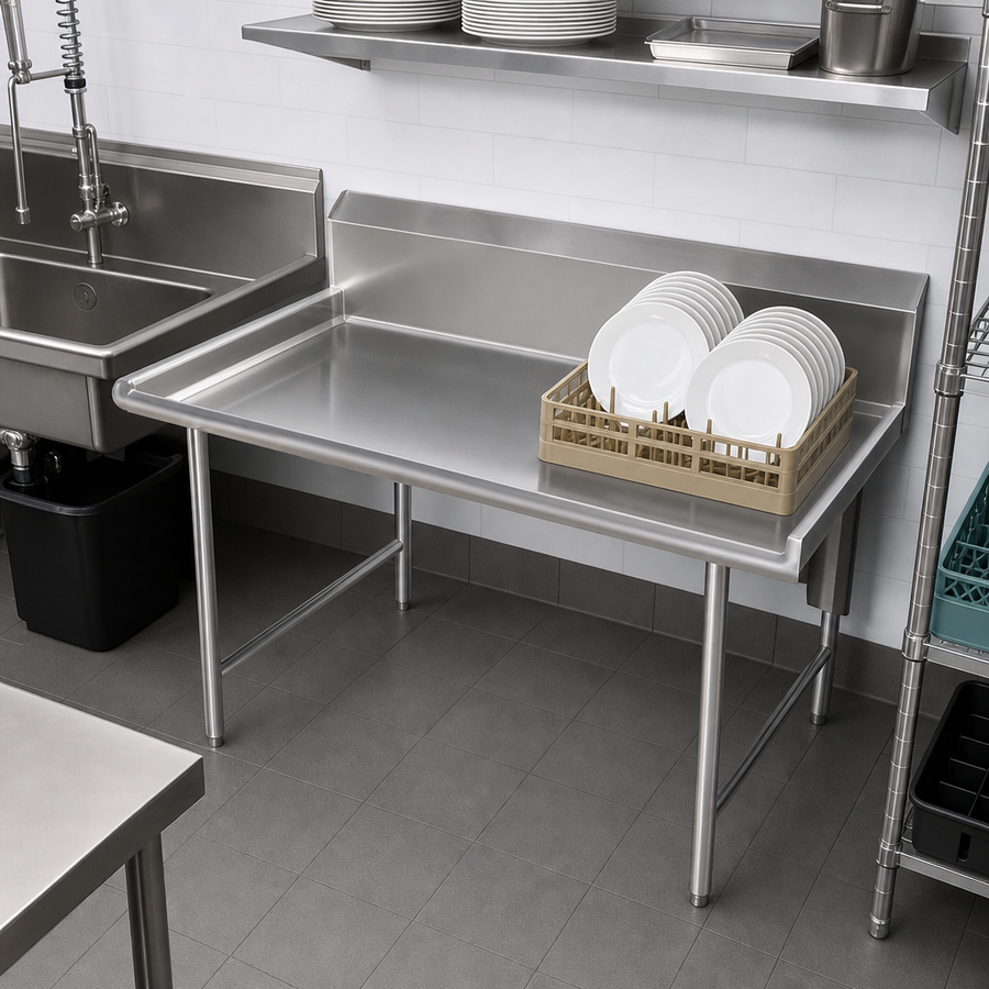 Straight Clean Dish Table Design