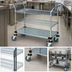 Thumbnail image #3 for Quantum 3-Shelf Utility Bus Cart with Chrome Wire and Galvanized Shelf, 42 x 24 Inches