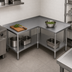 Thumbnail image #3 for John Boos L-Shaped Stainless Steel Corner Work Table with Adjustable Undershelf and Rear Up-Turn