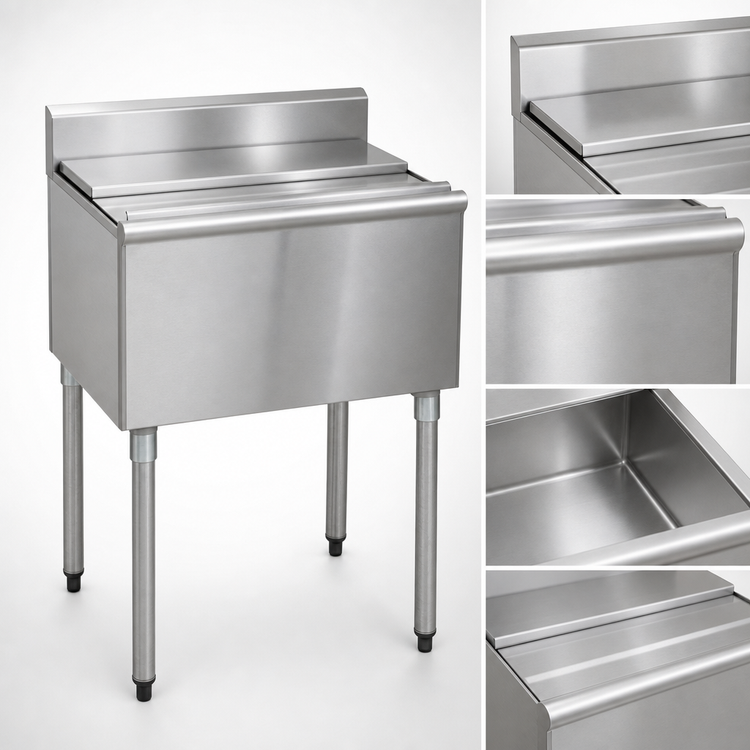 Product image #3 for Eagle Group 1800 Series Underbar Ice Chest Unit with 16-Inch Deep Bin, 24 x 20 Inches, 73 lb. Capacity