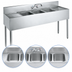Thumbnail image #3 for Krowne Silver Series 60-Inch Three-Compartment Convenience Store Sink with Dual Drainboards and Faucet