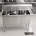Thumbnail image #3 for Omcan USA 3-Compartment Pot Sink with Right-Hand Drainboard, 24 x 24 x 14 Inch Bowls, 304 Stainless Steel