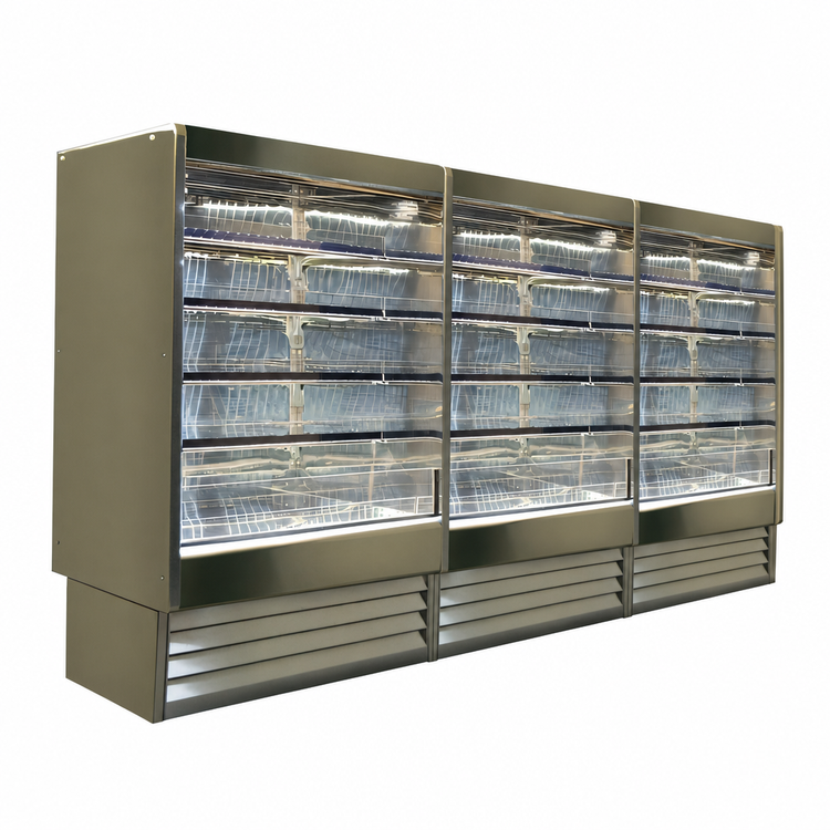 Product image #3 for Howard-McCray 35E Series Remote Dairy Open Merchandiser, Straight Sides, 39 Inch Wide x 78.5 Inch High, Stainless Steel, LED Lighting