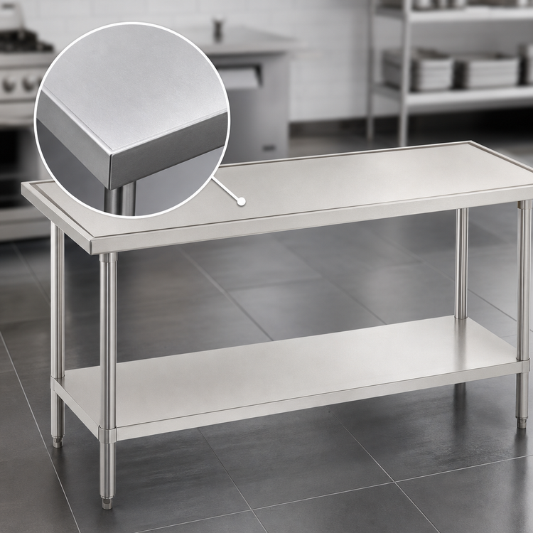 Product image #3 for Advance Tabco 72" x 24" 14-Gauge 304 Stainless Steel Work Table with Adjustable Undershelf