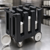 Thumbnail image #4 for Cambro DC700 Black 6-Column Dish Caddy Cart for 7-Inch Plates with Vinyl Dust Cover