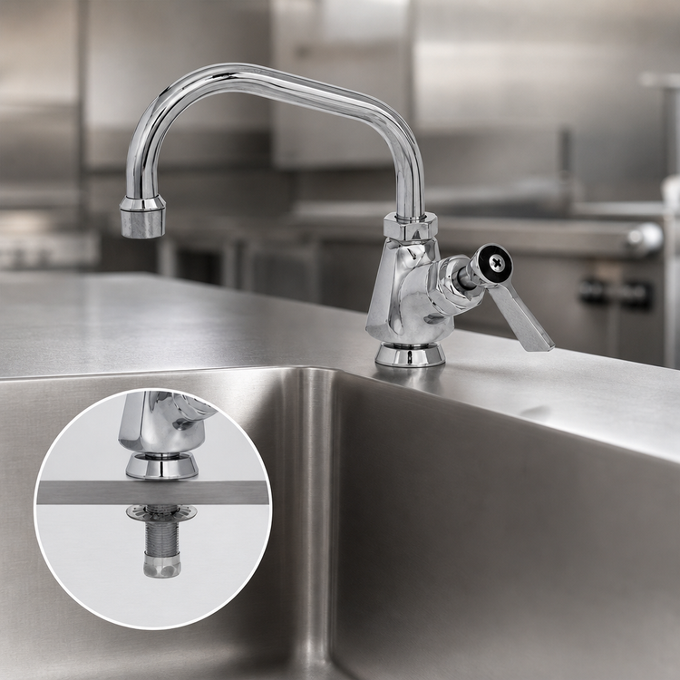 Product image #3 for Fisher Deck-Mount Single-Hole Manual Faucet with 12-Inch Swing Spout