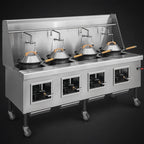 Thumbnail image #3 for Imperial (Middleby) ICRA-4 114-Inch 4-Burner Gas Wok Range with Water-Cooled Top, Drain, Faucet, and Knee Lever Controls