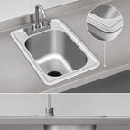 Thumbnail image #3 for Eagle Group SR18-24-13.5-1 Self-Rimming Drop-In Sink with Faucet and Basket Drain, 1-Compartment, 18 x 24 x 13-1/2 in Bowl