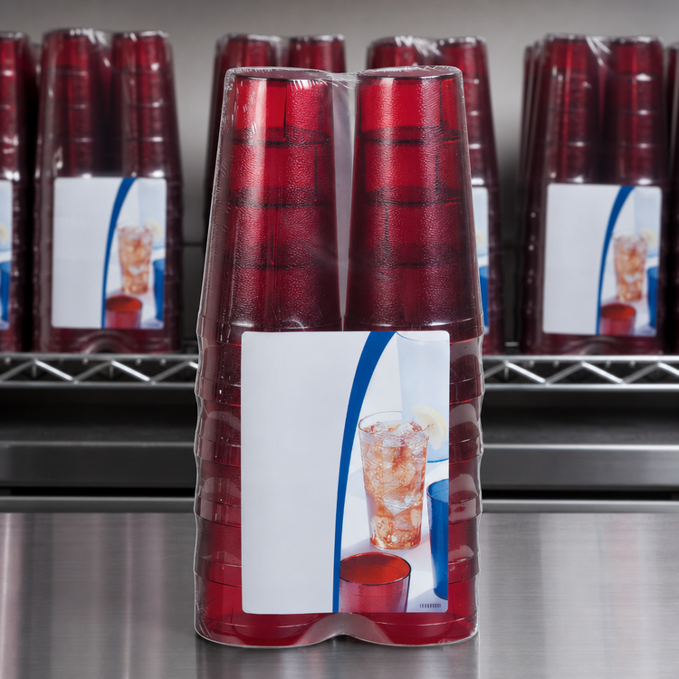 Product image #4 for Carlisle Stackable 24 oz Ruby SAN Tumbler, Cash 'N Carry Shrink Pack