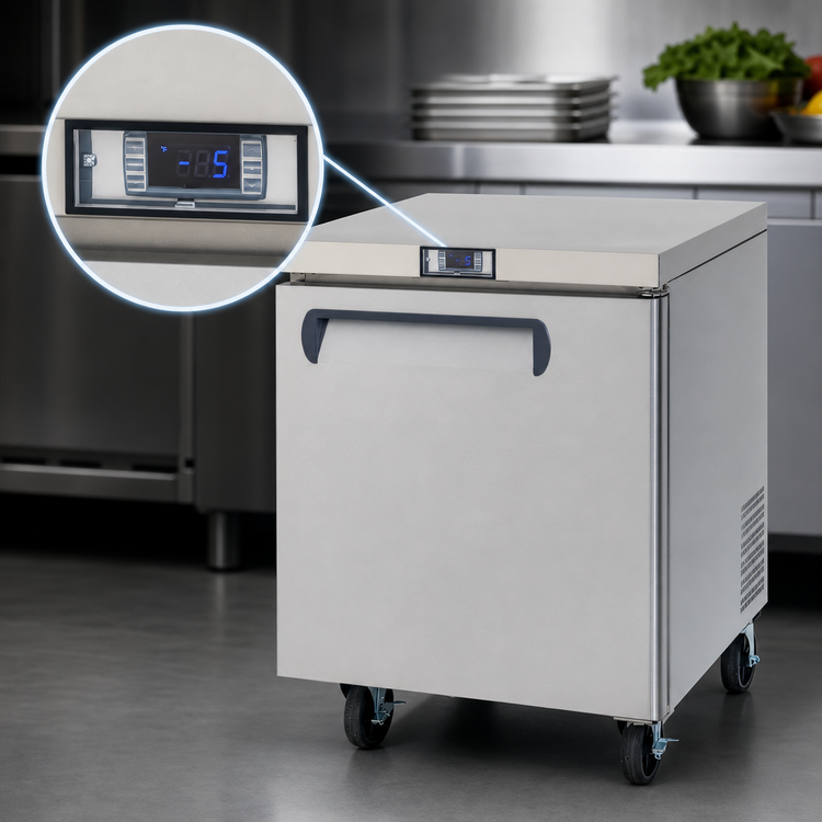 Product image #3 for Migali Competitor Series 27.5-Inch Wide Undercounter Freezer, 1-Section, 6.5 Cu. Ft., Solid Door, Stainless Steel