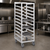 Thumbnail image #3 for Channel Trapezoidal Series Aluminum Single-Section Cafeteria Tray Rack, 64-Inch High, End Load, 28 Tray Capacity