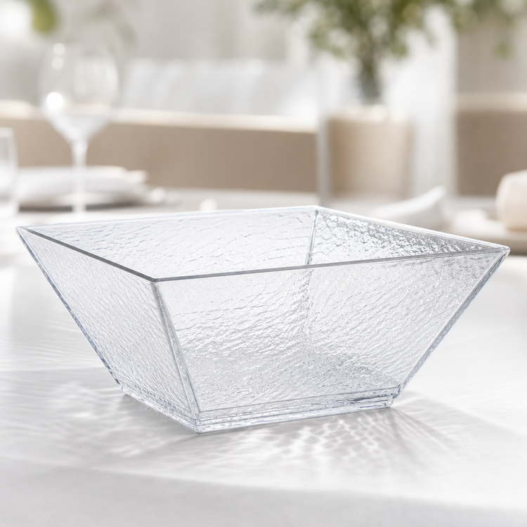 Product image #3 for American Metalcraft Rain Collection X-Large Square Clear Styrene Rain Bowl, 228 oz.