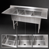 Thumbnail image #3 for Steel Works Stainless 90-Inch Straight Soiled Dishtable with Left Drainboard, 3 Compartments
