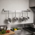 Thumbnail image #3 for John Boos Wall-Mount Single-Bar Stainless Steel Pot Rack with 5 Double Hooks