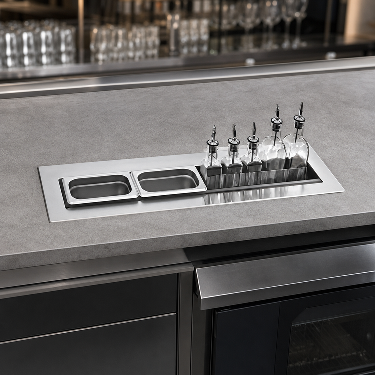 Product image #3 for Glastender DI-MW24 Drop-In Stainless Steel Mixology Well, 24 Inch Wide