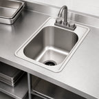 Thumbnail image #3 for Eagle Group SR16-19-8-1 Self-Rimming Drop-In Sink, 1-Compartment, 16 x 20 x 8 Inch Bowl, Deck-Mount Faucet