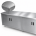 Thumbnail image #3 for Advance Tabco 84 Inch x 24 Inch 14 Gauge 304 Stainless Steel Enclosed Work Table with Cabinet Base, Mid-Shelf, and Hinged Doors
