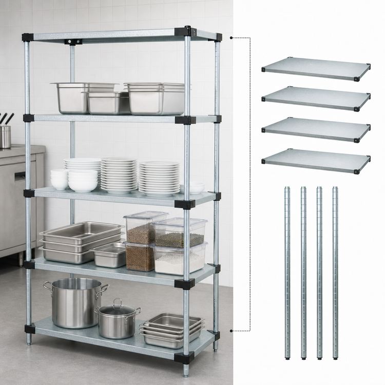 Product image #3 for Quantum 48-Inch W x 21-Inch D x 86-Inch H Solid Shelving Starter Kit