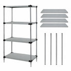 Thumbnail image #3 for Quantum WRS4-86-2442SS 304 Stainless Steel Solid Shelving Starter Kit, 42"W x 24"D x 86"H, 4-Shelf Stationary Unit