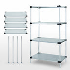 Thumbnail image #3 for Quantum WR86-2442SG Solid Shelving Starter Kit, 42W x 24D x 86H, 4-Shelf Stationary, Galvanized Steel Shelves