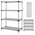 Thumbnail image #3 for Quantum Stationary Solid Shelving Starter Kit, 60 x 18 x 63 Inches, 4 Shelves, 304 Stainless Steel