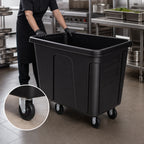 Thumbnail image #3 for Rubbermaid Commercial Products FG461400BLA Mobile Open-Top Cube Truck, 14 Cu. Ft., 500 lb. Capacity, Plastic, Metal Frame, Black