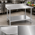 Thumbnail image #3 for Spec-Master 60-Inch x 24-Inch Stainless Steel Work Table with 4-1/2-Inch Backsplash and Adjustable Galvanized Undershelf