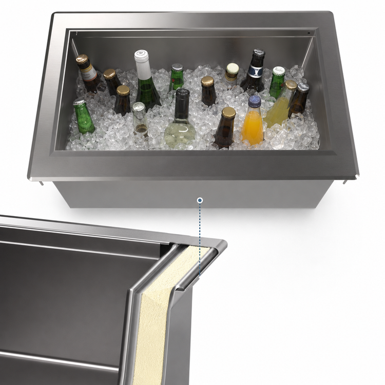 Product image #3 for BK Resources Drop-In Ice Bin Drink Cooler, 25 x 41.5 x 12 Inches, 147.6 lb Capacity