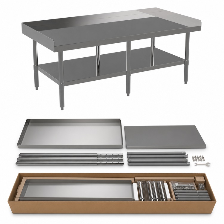 Product image #3 for Mixrite 36-1/4 in. x 36 in. Stainless Steel Equipment Stand with Adjustable Undershelf