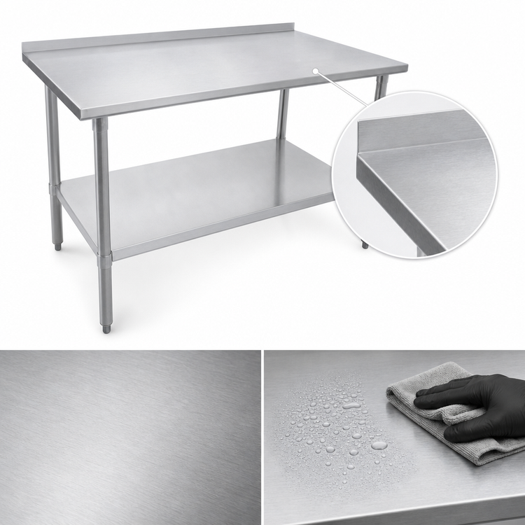 Product image #3 for John Boos Stallion 108-Inch x 24-Inch Stainless Steel Work Table with 1-1/2-Inch Rear Up-Turn