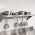 Thumbnail image #3 for BK Resources Premium Wall-Mounted Overshelf with Pot Rack, 96 Inch W x 12 Inch D