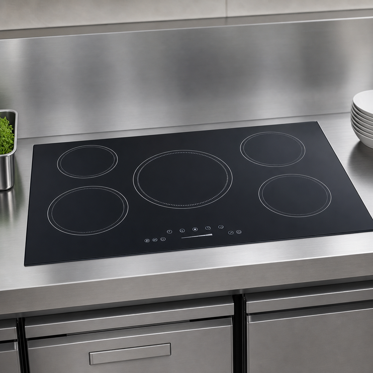 Product image #3 for Summit Commercial 36-Inch Five-Burner Drop-In Induction Cooktop, 208-240V, Black Glass