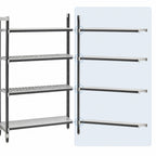 Thumbnail image #3 for Cambro Camshelving® Elements EXA214284VS4480 42" W x 21" D x 84" H 4-Tier Polymer Add-On Shelving Unit, Vented/Solid, Gray